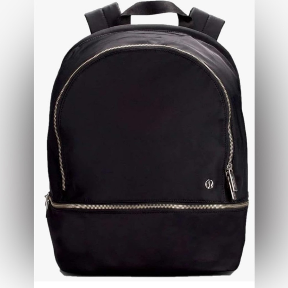 lululemon athletica Black Backpack with Silver Zippers